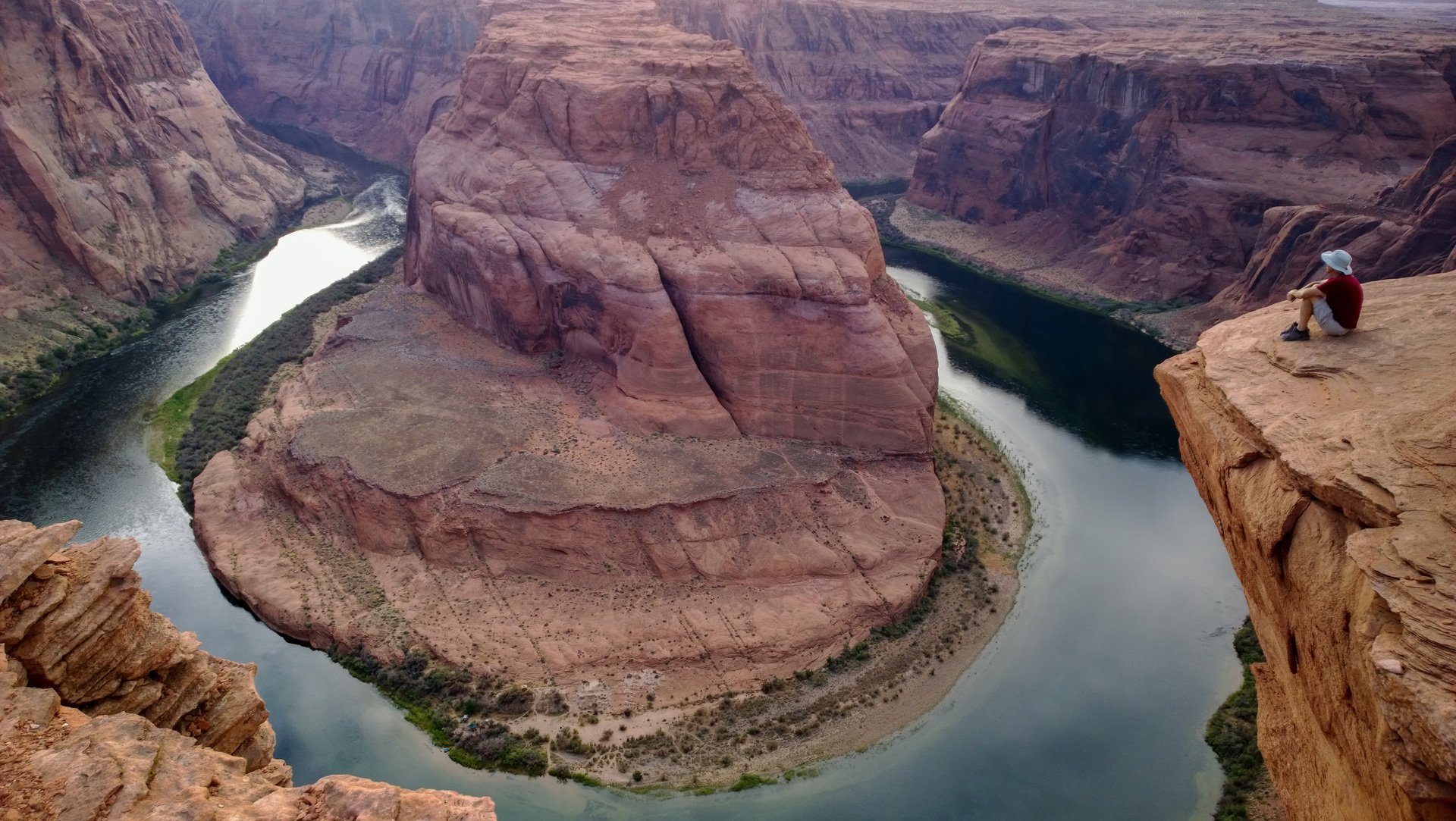 John Burcham looks at Horshoe Bend of the Colorado River south of Page, AZ.